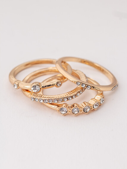 Women's Gold and Crystal Rings Image 3