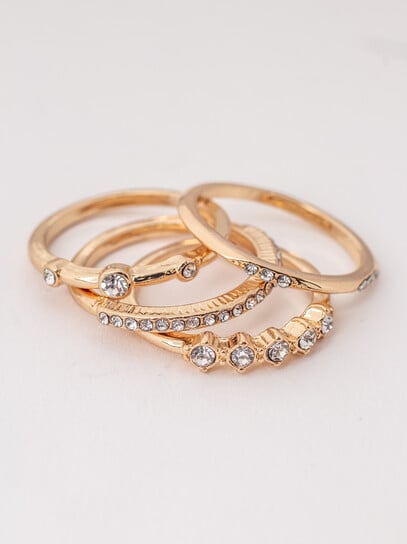 Women's Gold and Crystal Rings