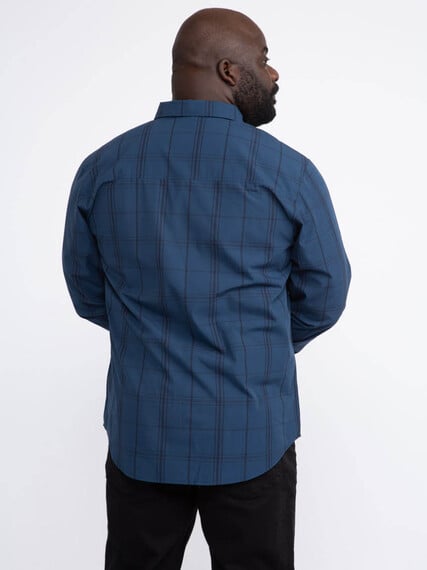 Men's Blue Plaid Shirt Image 4