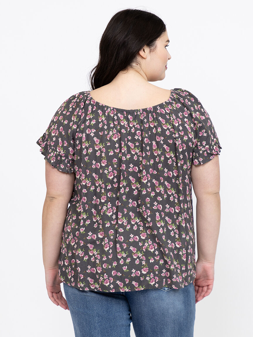 Women's Floral Peasant Top