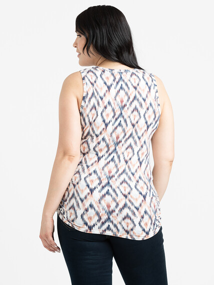Women's Ikat Side Ruched Tank Image 2
