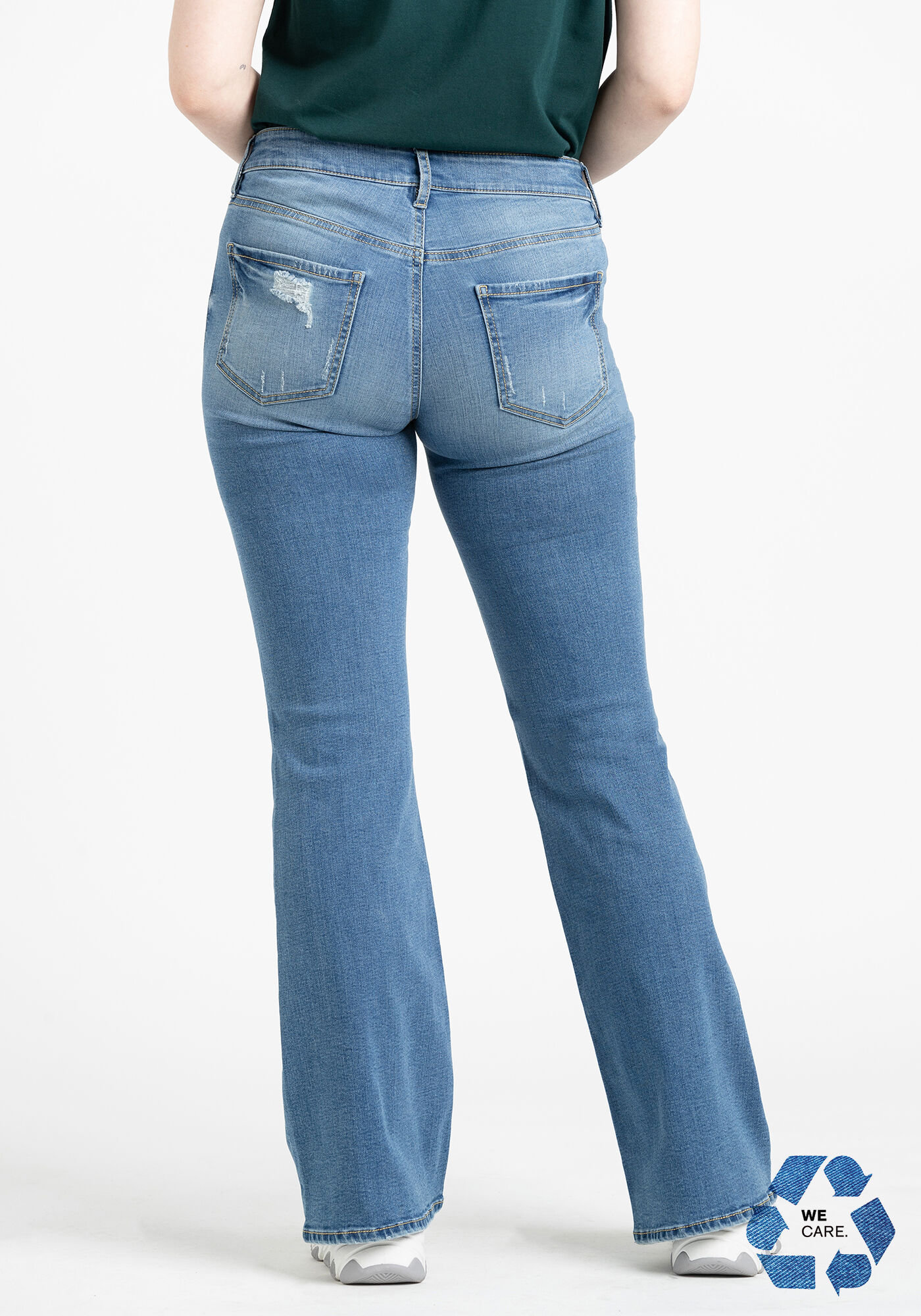 Women's Low Rise Destroyed Flare Jeans