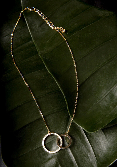 Women's Double Ring Gold Chain Necklace Women's Double Ring Gold Chain Necklace Image 3