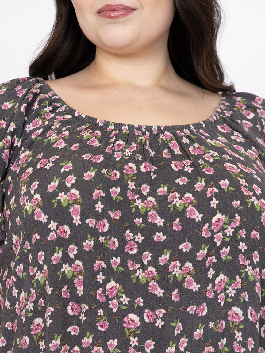 Women's Floral Peasant Top
