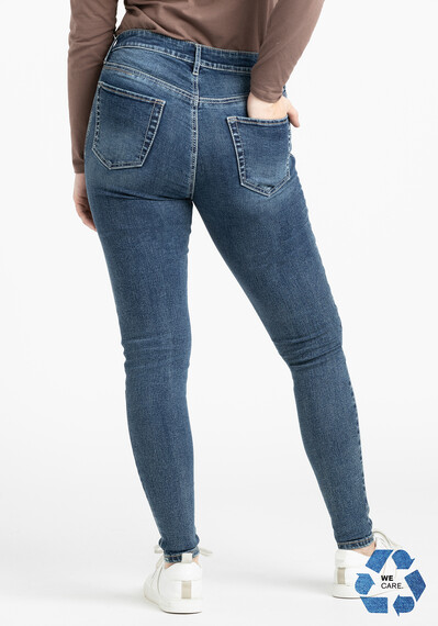 Women's 2 Tone Stitch Skinny Jeans Image 4