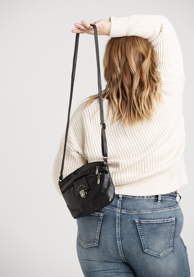 Washed PU Crossbody w Front Buckle Image 2