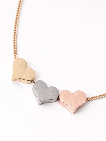 Women's Brushed Heart Necklace