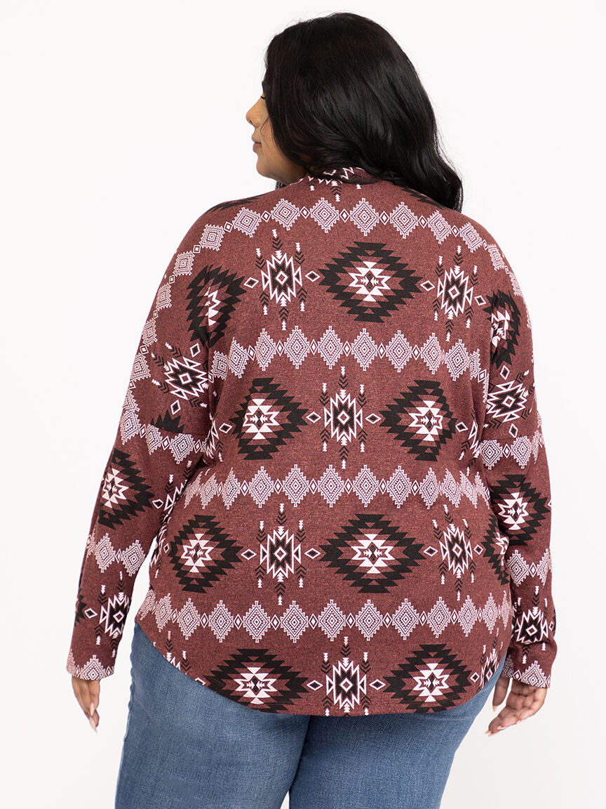 Women's Geo Button Front Top