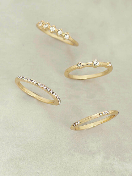 Women's Gold and Crystal Rings Image 3