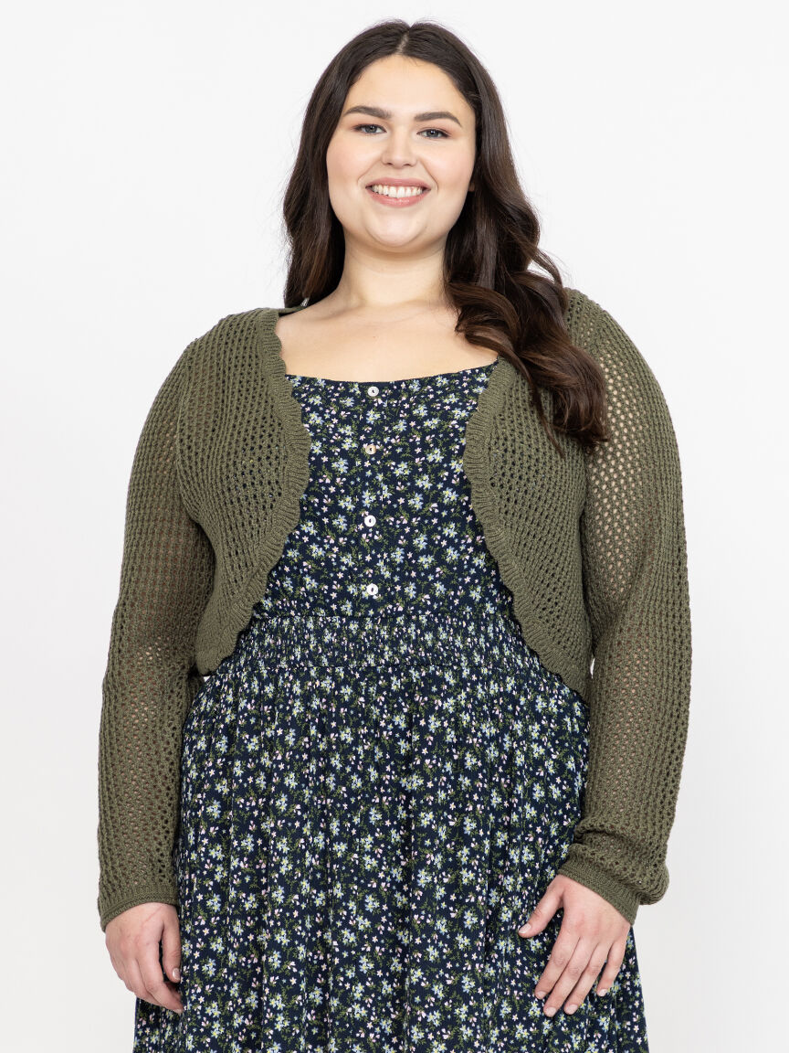 Women's Pointelle Open Shrug