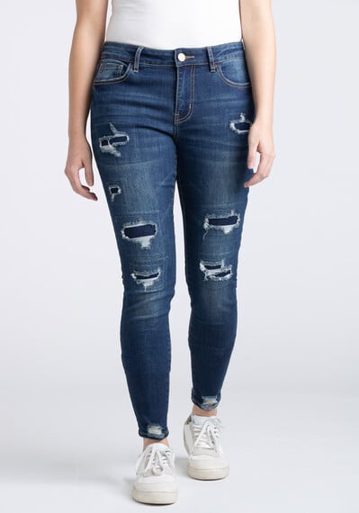 Women's Rip & Repair Skinny Jeans Image 1
