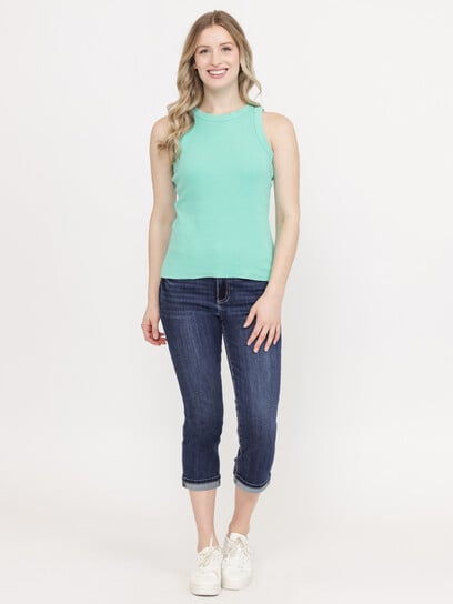 Women's Washed Rib Crew Neck Tank Women's Washed Rib Crew Neck Tank