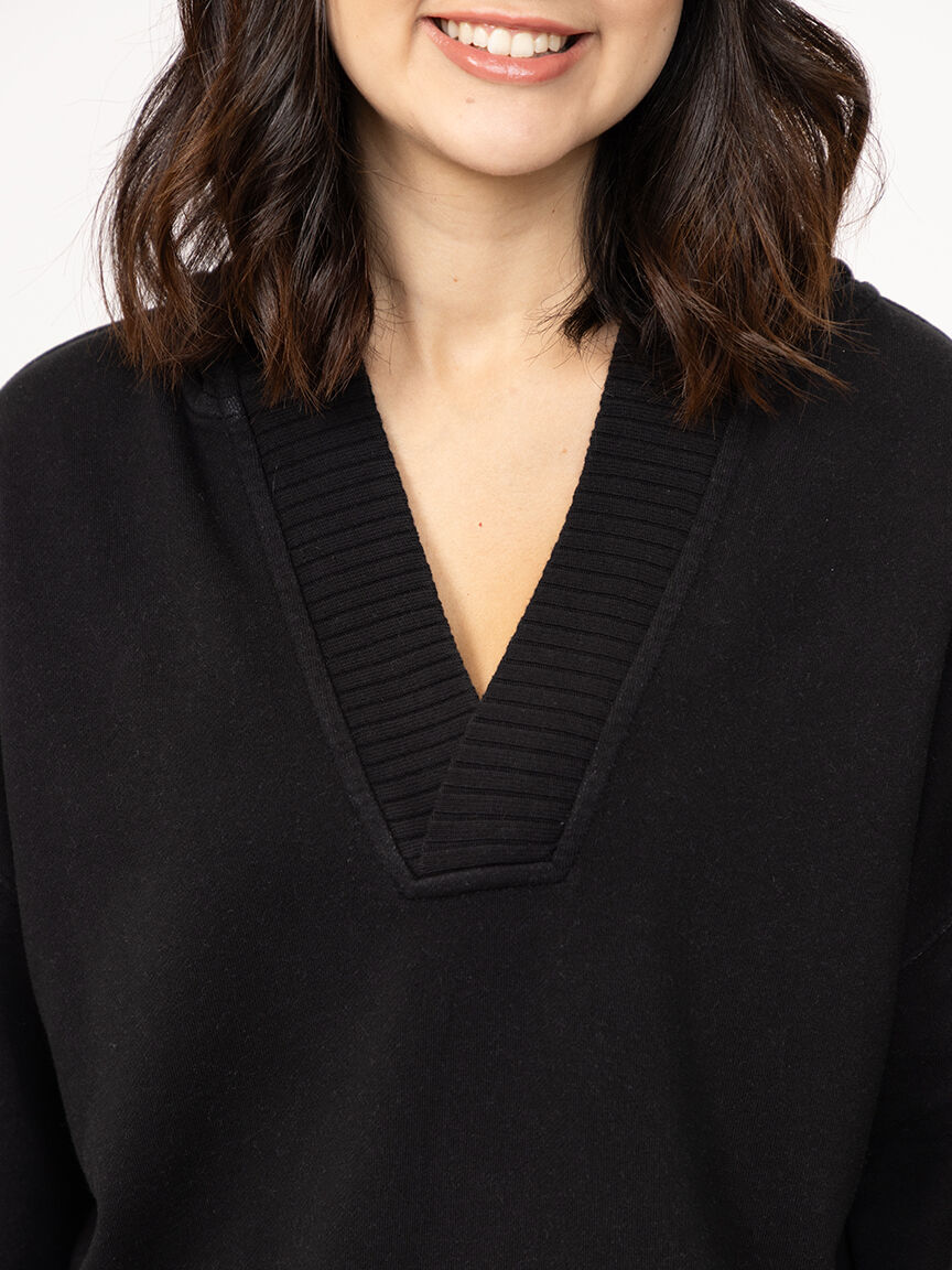 Women's V Neck Pop Hoodie