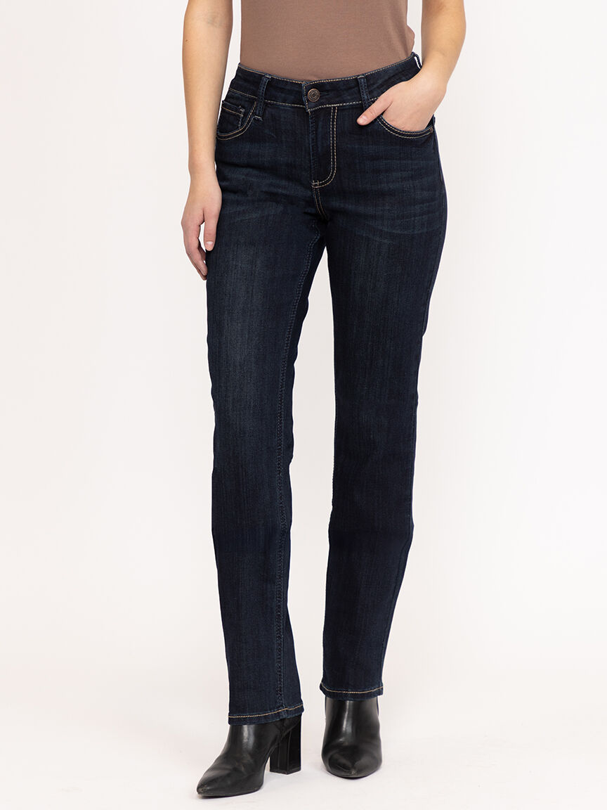 Women's Dark Wash Straight Leg Jeans