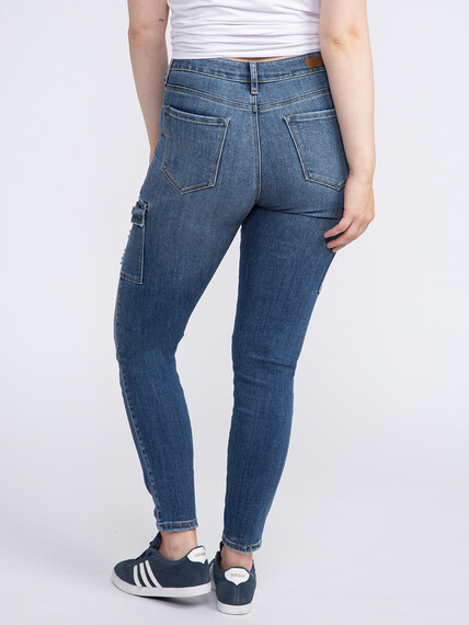 Women's High Rise Cargo Skinny Jeans Image 4