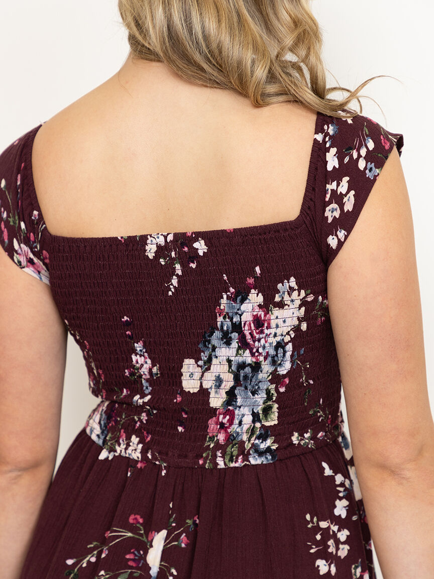 Women's Flutter Sleeve Midi Dress