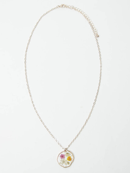 Women's Pressed Flower Pendant Necklace Women's Pressed Flower Pendant Necklace Image 1