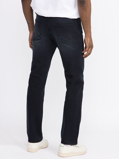 Men's Blue Black Slim Straight Jeans Men's Blue Black Slim Straight Jeans