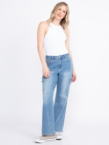 Women's High Rise 90's Loose Cargo Jeans Image 1