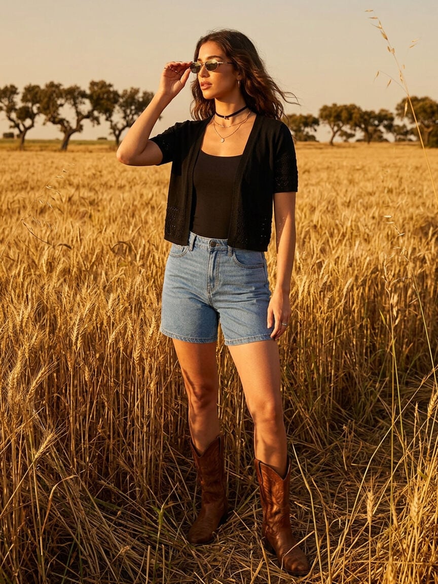 Women's Pointelle Trim Cardigan