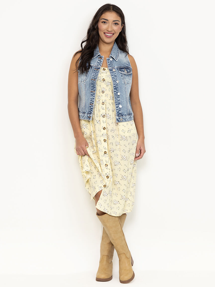 Women's Ditsy Floral Midi Dress