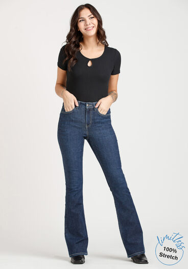 Women's Flare Jeans, RINSE WASH