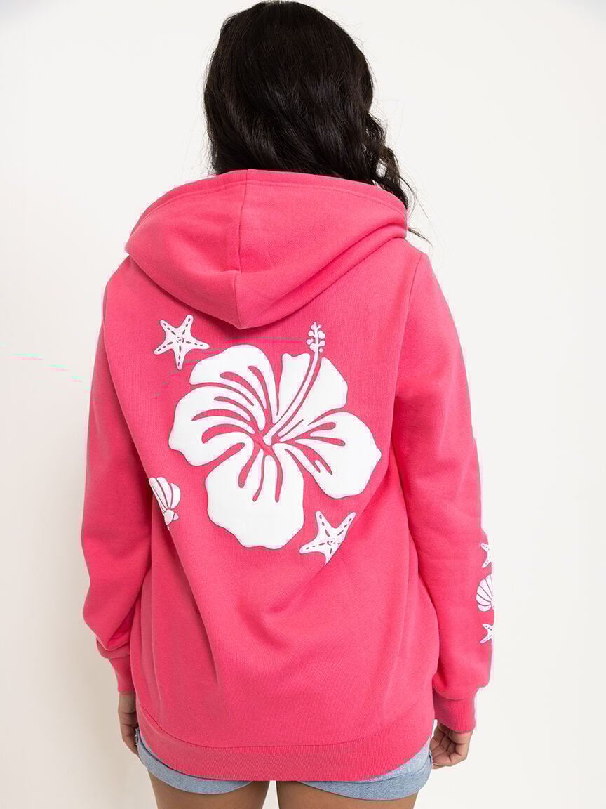 Women's Hibiscus Zip Hoodie