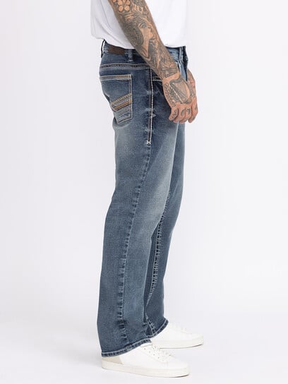 Men's Slim Straight Med Blue Jeans Men's Slim Straight Med Blue Jeans