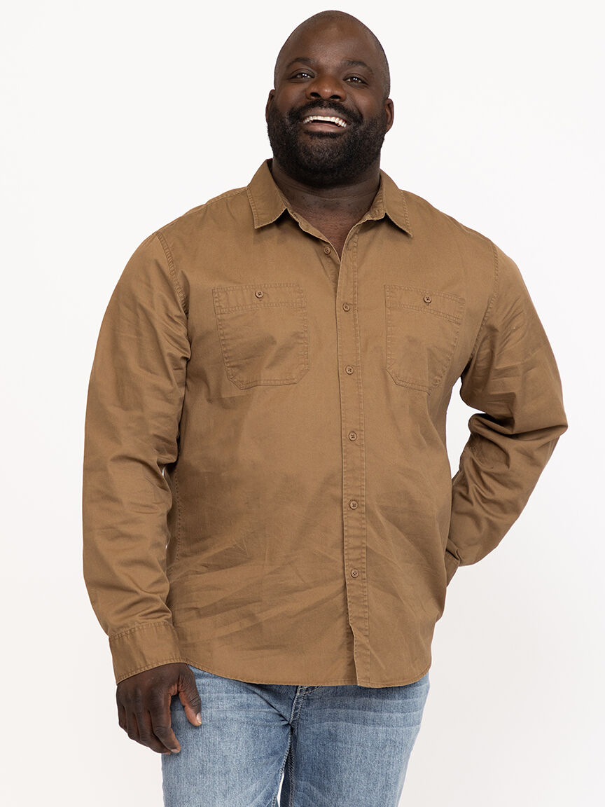 Men's Solid Washed Shirt