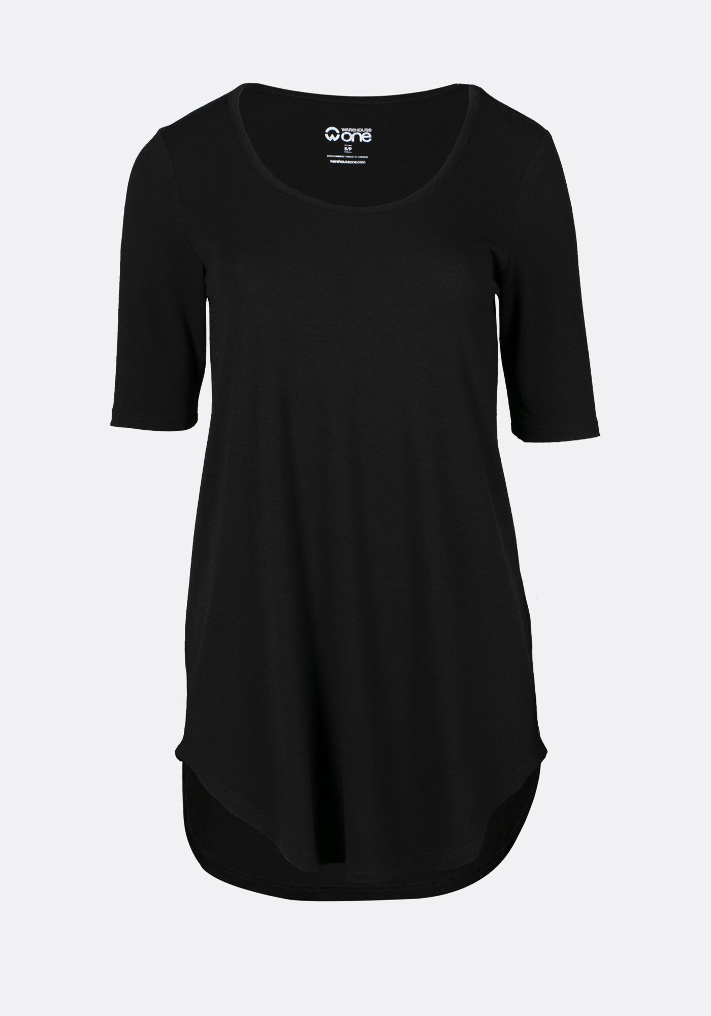 Tシャツ・カットソー EQUIPMENT Women Tunic Tops Q23E900TRUE BLACK Black Women's Scoop Neck Legging Tunic Tee Warehouse One