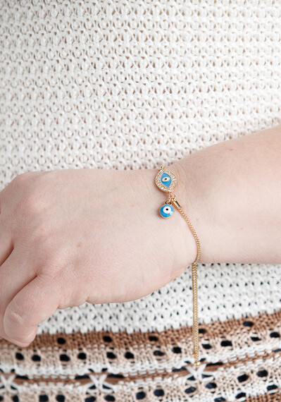 Women's Evil Eye Gold Bolo Bracelet Women's Evil Eye Gold Bolo Bracelet Image 1