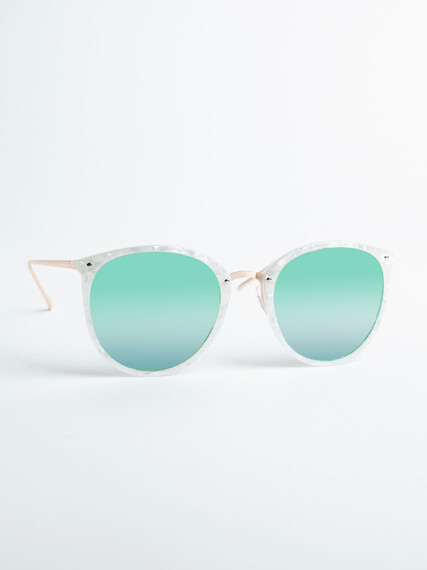 Women's White Shell Sunglasses Image 1