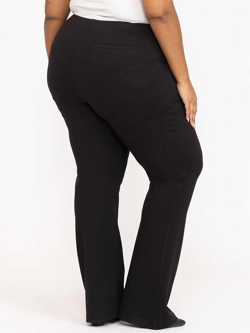 Women's  Black Pull-on Ponte Boot Cut Pant