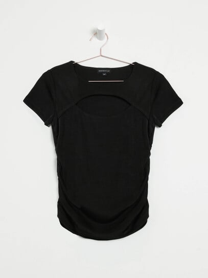 Women's Cut Out Side Ruched Top