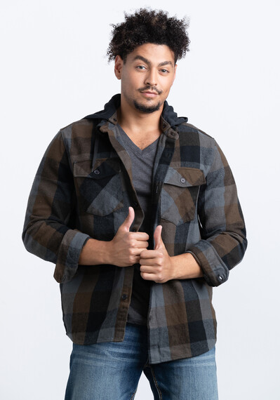 Men's Hooded Flannel Shirt Image 3