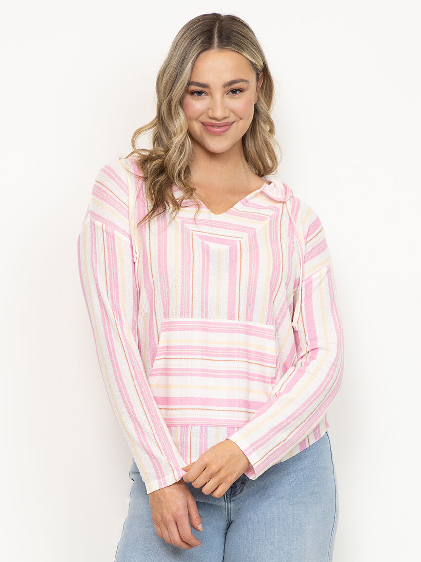 Women's Multi Stripe Hacci Hoodie