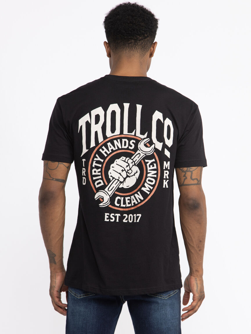 トップス vaultroom TROLL CREWNECK Men's Dirty Hands Clean Money Wrench Tee Warehouse One