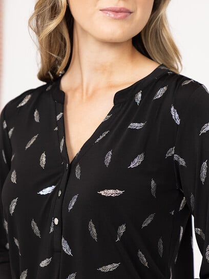Women's Foil Feather Blouse Women's Foil Feather Blouse