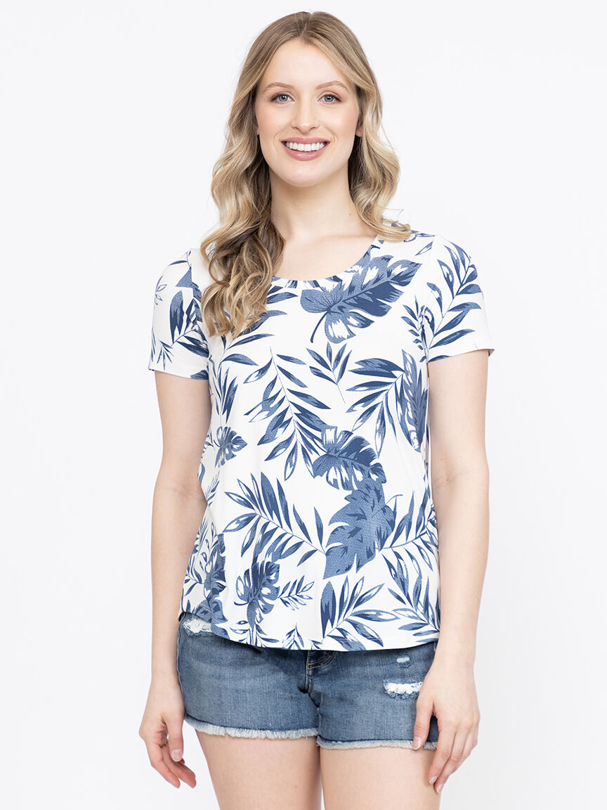 Spring Scoop Neck Tee - Natural