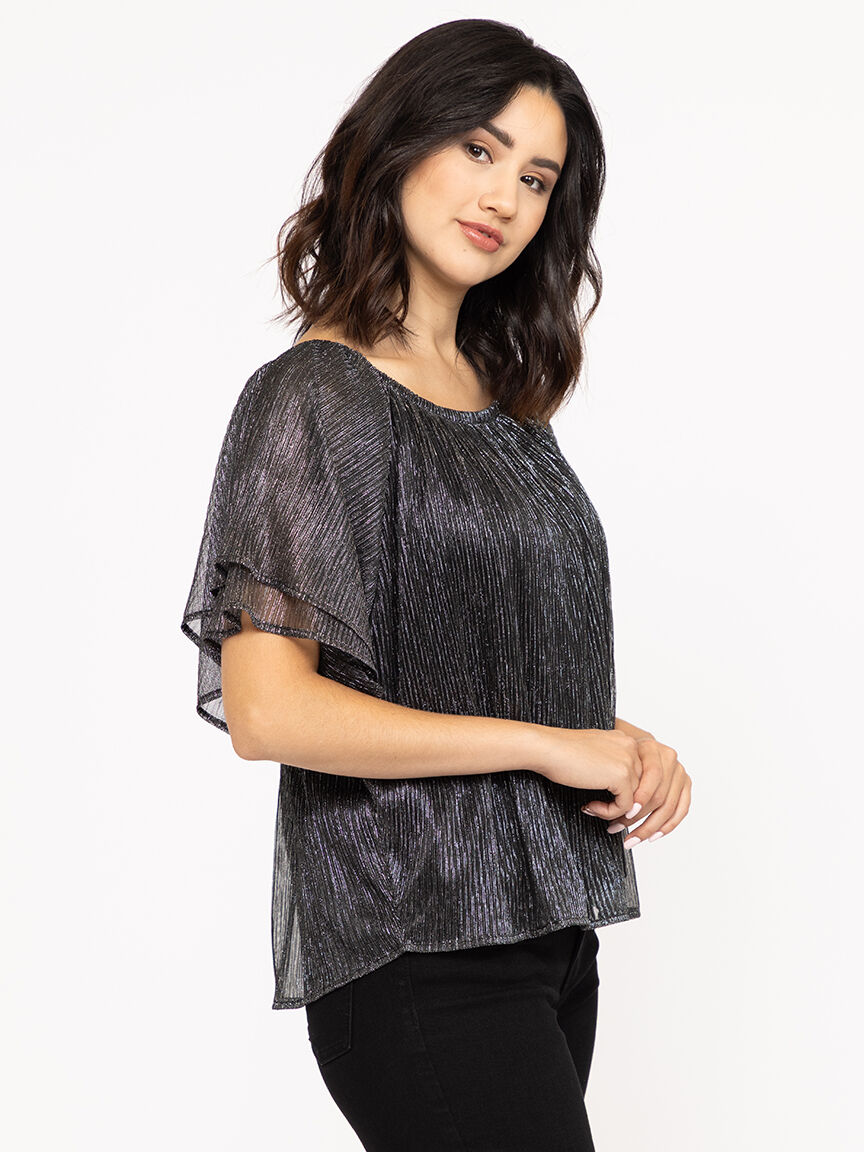Women's  Shimmer Peasant Top