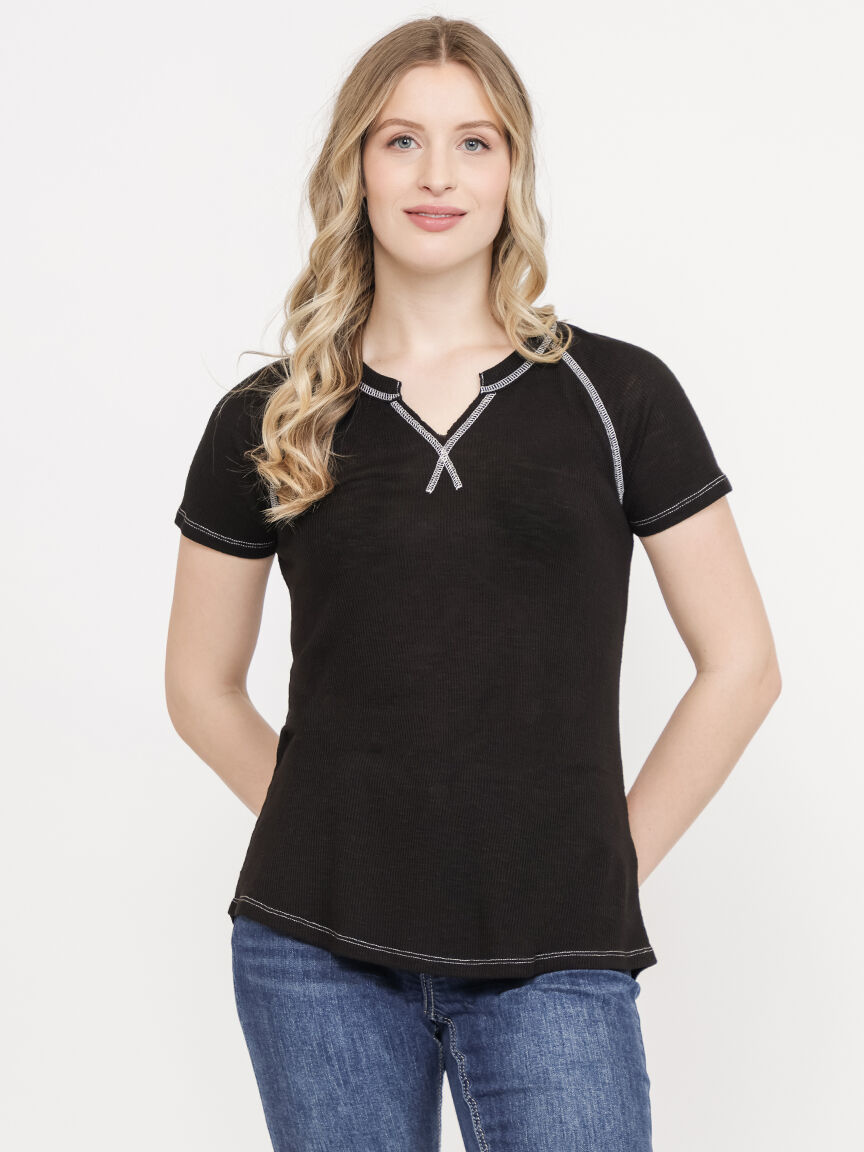 Women's Rib Split Crewneck Tee