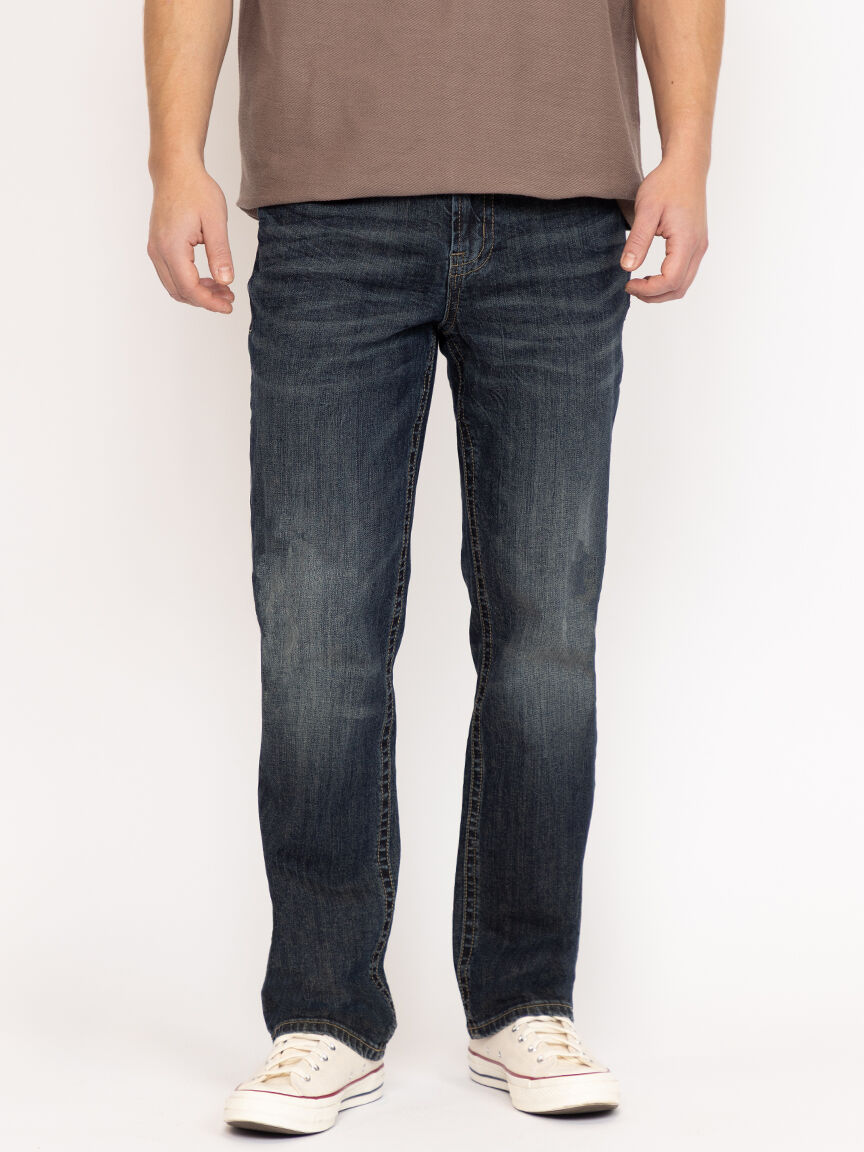 Men's Dark Wash Slim Straight Jeans