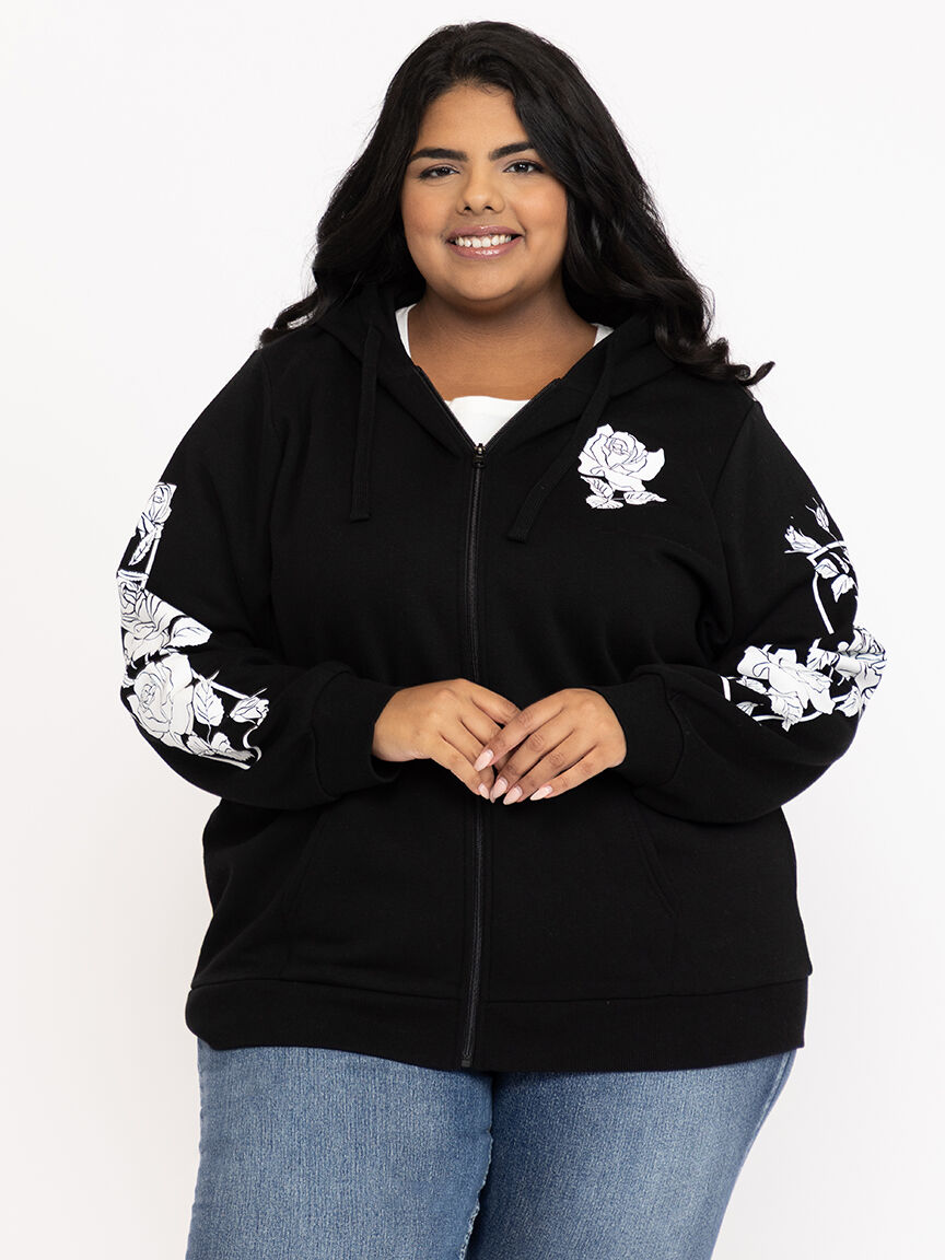 Women's Rose Zip Hoodie