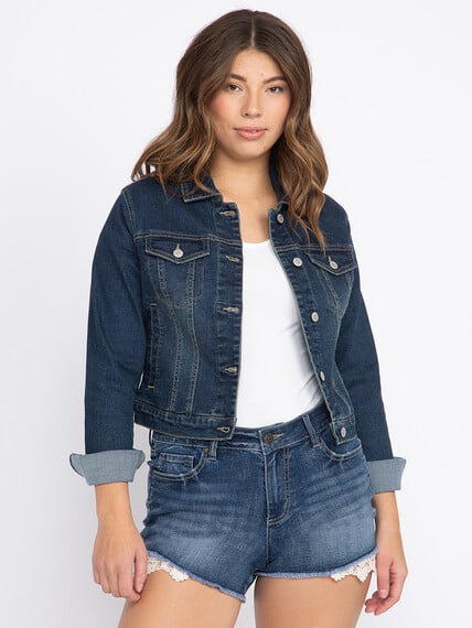 Women's Cropped Denim Jacket Women's Cropped Denim Jacket Image 3