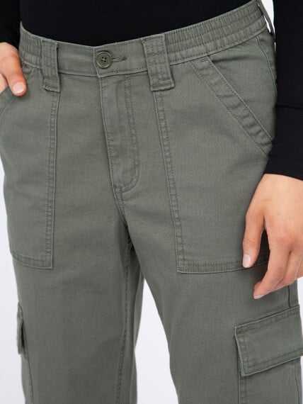 Women's Stretch Canvas Elastic Waist Cargo Pants Women's Stretch Canvas Elastic Waist Cargo Pants Image 6