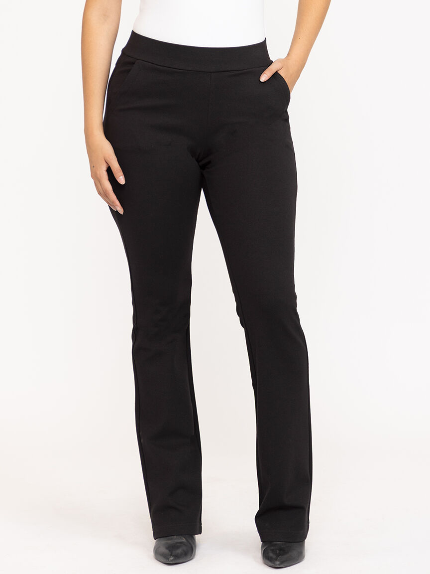 Women's  Black Pull-on Ponte Boot Cut Pant