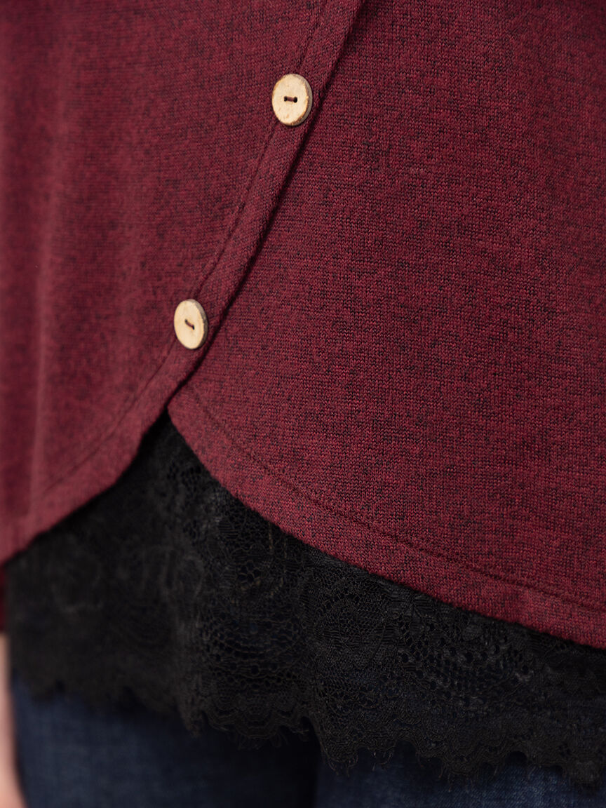 Women's Lace Botton Top