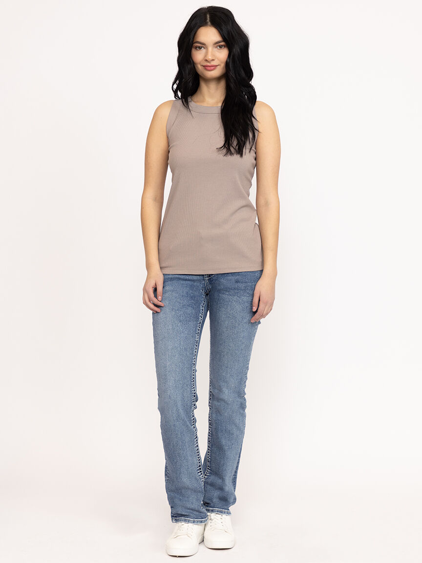Women's Rib Crew Neck Tank