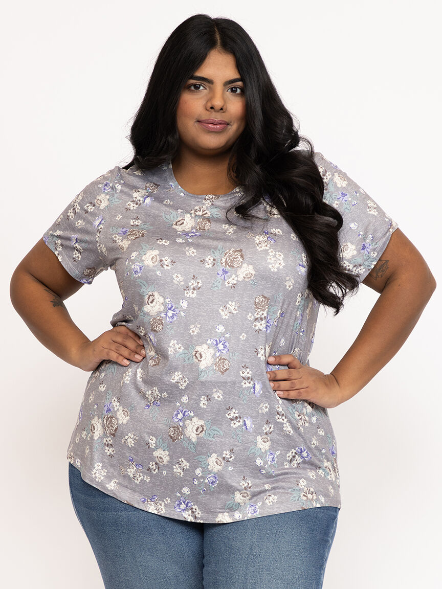 Women's Floral Crew Neck Tee