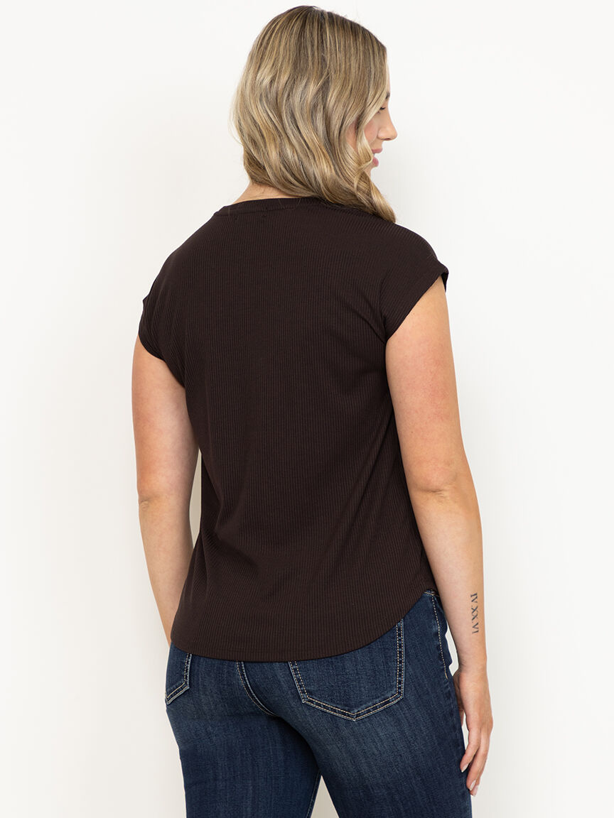 Women's Ribbed Cap Sleeve Tee